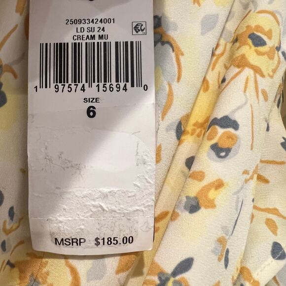 Lauren Ralph Lauren Women's Floral Georgette Flutter-Sleeve Dress Size 6 NWT - Picture 11 of 12